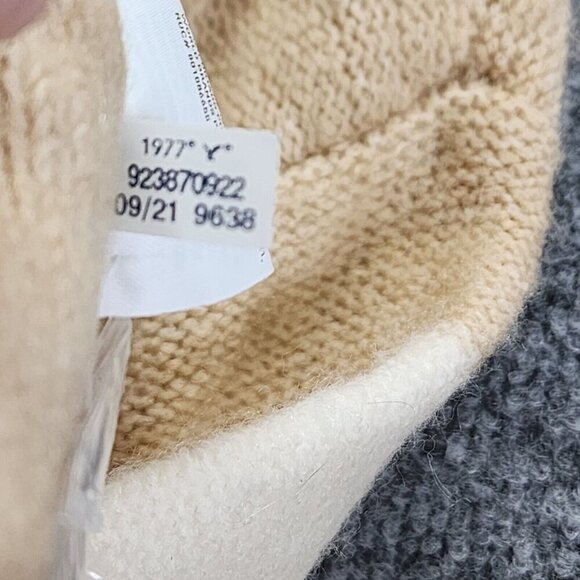 American Eagle Tan/Cream Striped Collared 3/4 Button Up Sweater XS Preppy Boxy - Picture 7 of 16